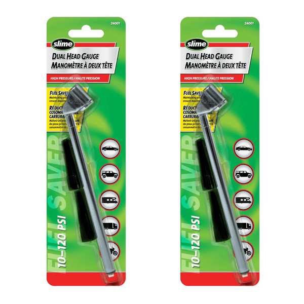 Slime 24001 10-120 PSI Dual Head Pencil Gauge (2 Pack)