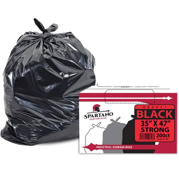 Spartano - Garbage Bags - Strong - Black - 35"x47" [200 CT]