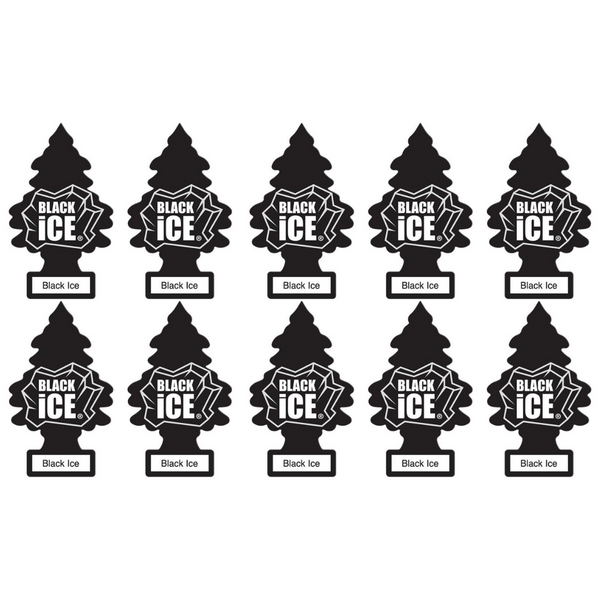 Little Trees Car Freshener, Black Ice, 10-Pack