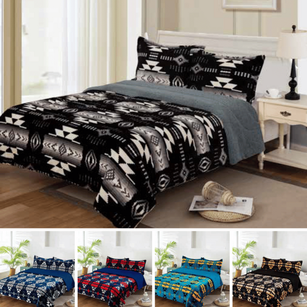 Sherpa Lined Blanket Sets (16112) Team Spirit 3pc