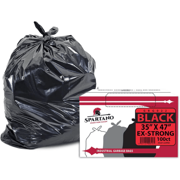 Spartano - Garbage Bags - Ex-Strong - Black - 35"x47" [100 CT]